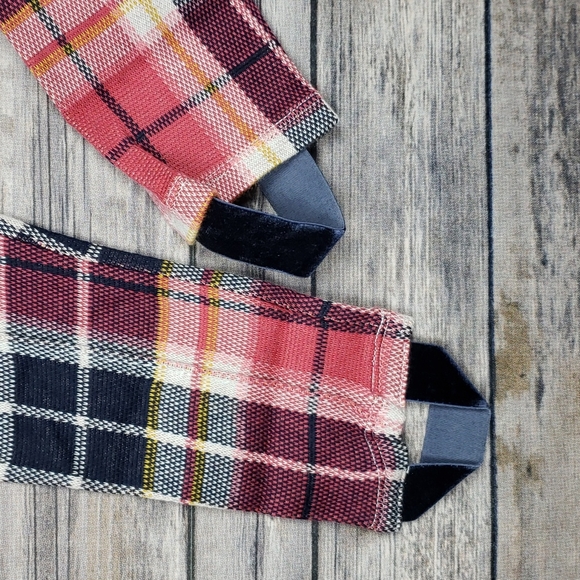 Janie and Jack Little Girls Striped Peplum Top & Plaid Stirrup Pants Set - Picture 7 of 8